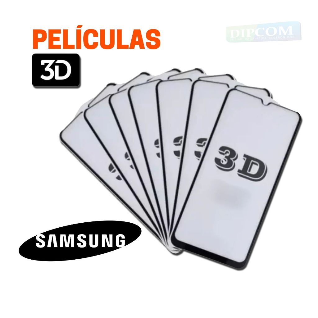 Películas de Vidro 3D para Celulares Samsung Proteção Frontal para Smartphones [Enricel]