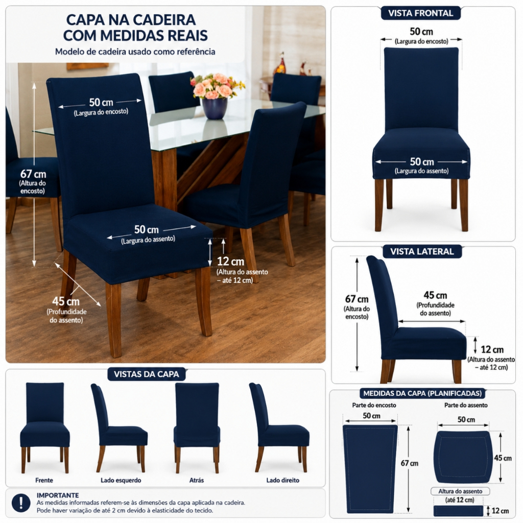 Capa Cadeira 6 + Cortina Paris 2 mts 2x180 altura Lindas — imagem 2 de 2