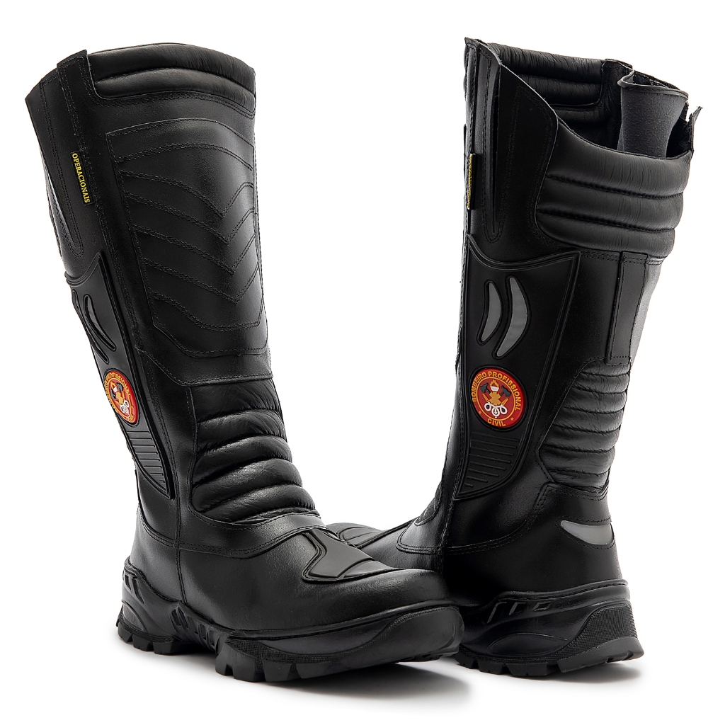 Bota Coturno Delta Bombeiro Civil Masculina Motociclista Socorrista Emergência Cano Longo Segurança
