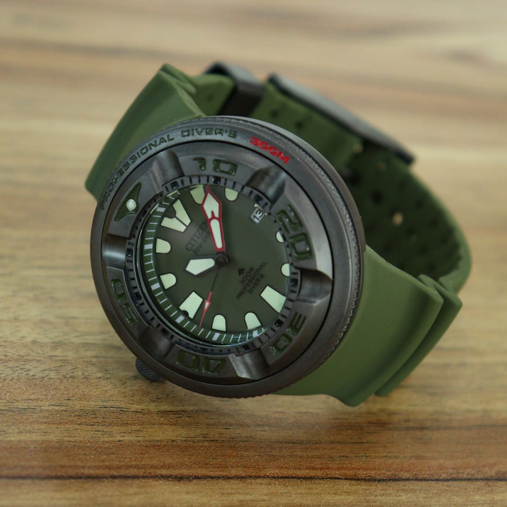 Relógio Masculino Aqualand Ecozilla Militar Grande 100M Silicone Premium Preto ou Verde Militar