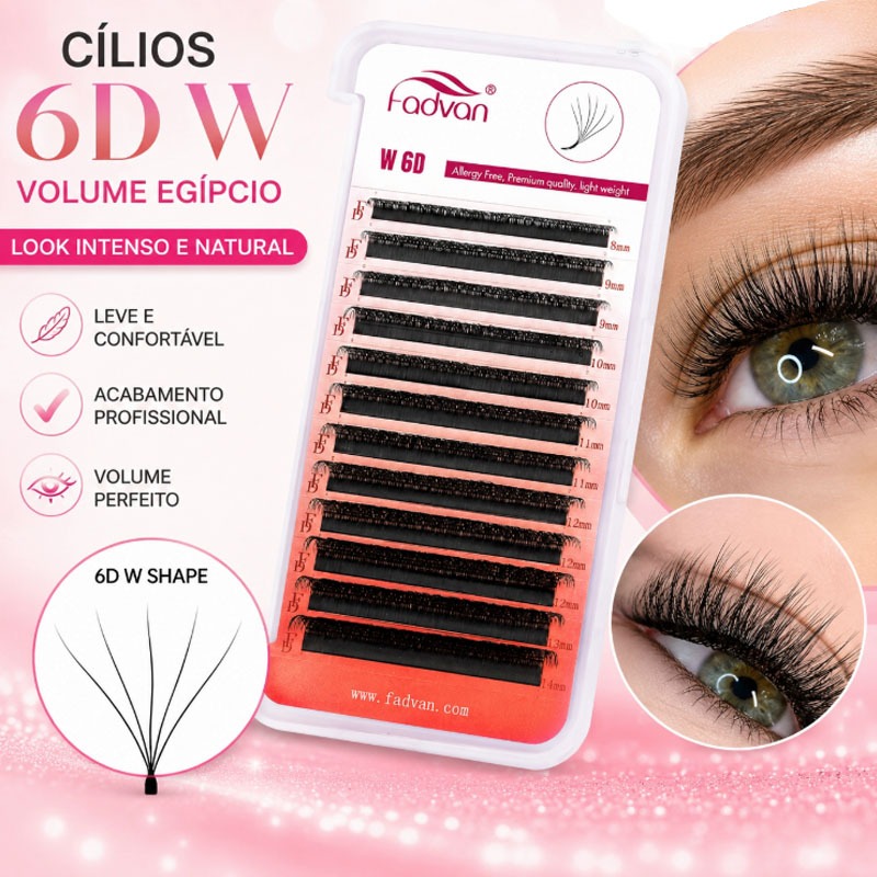 cílios 6d fadvan W Real Fio Tecnologico Extensao Cilios 0.07D
