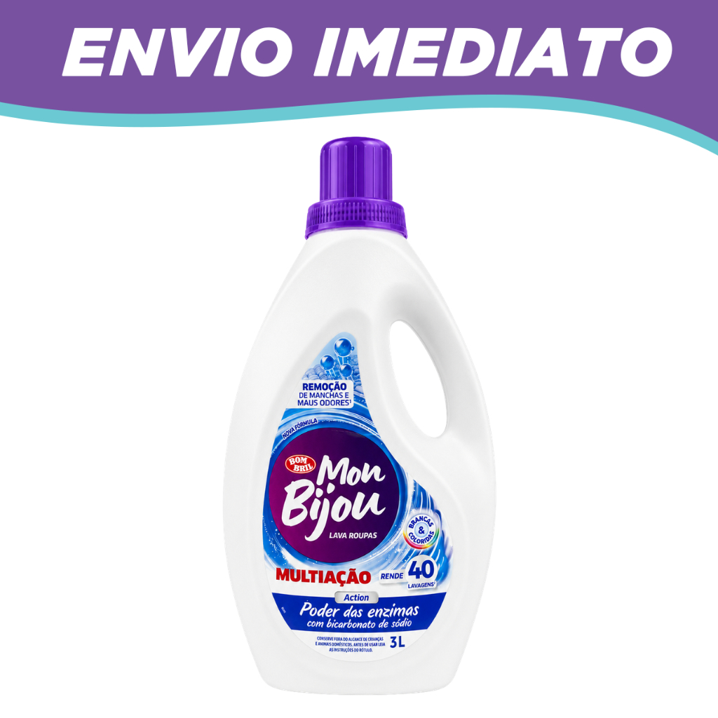 Sabão Lava Roupas Líquido Mon Bijou Multiação Action 3l