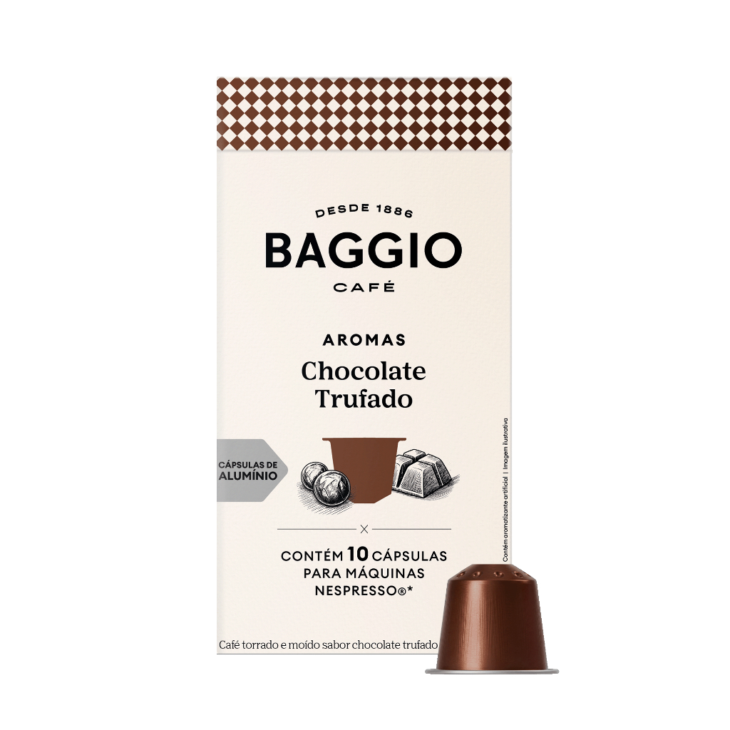 Baggio Café Cápsulas De Café Aroma Chocolate Trufado Compatível Com Nespresso Contém 10 Cápsulas