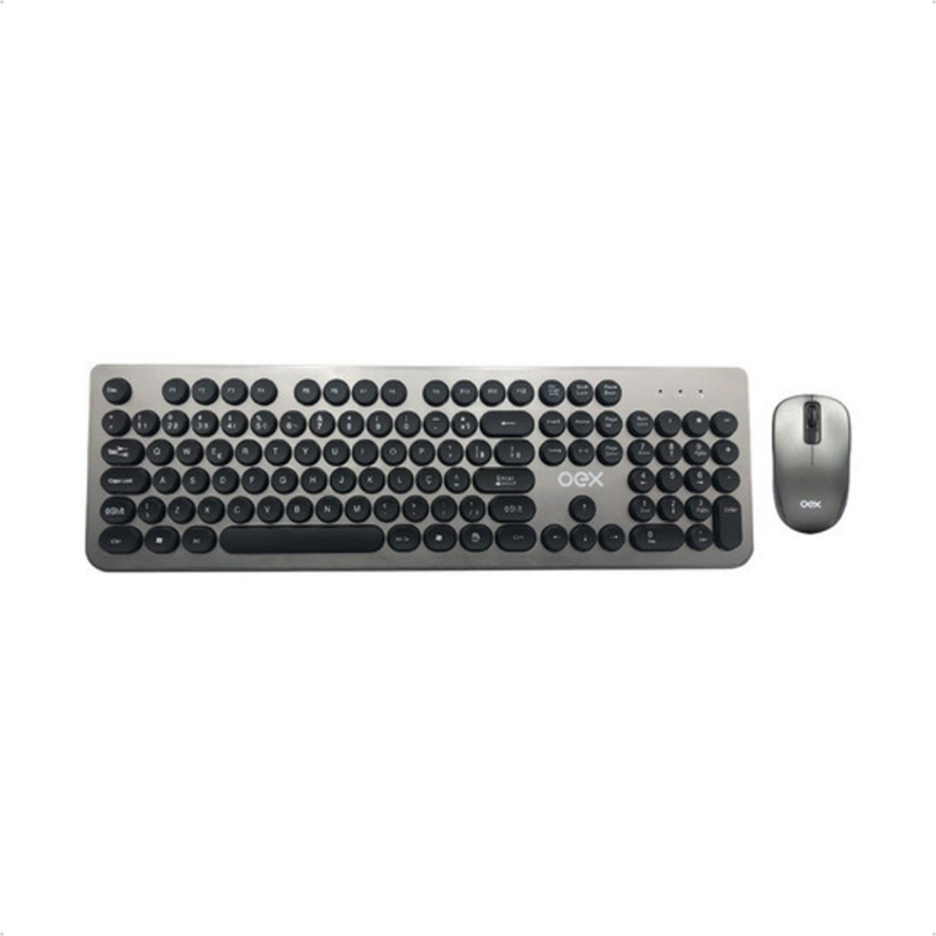 Kit Combo Teclado e Mouse Sem Fio Oex TM410 1600 DPI Pratico Conexão Wireless Ergonômico