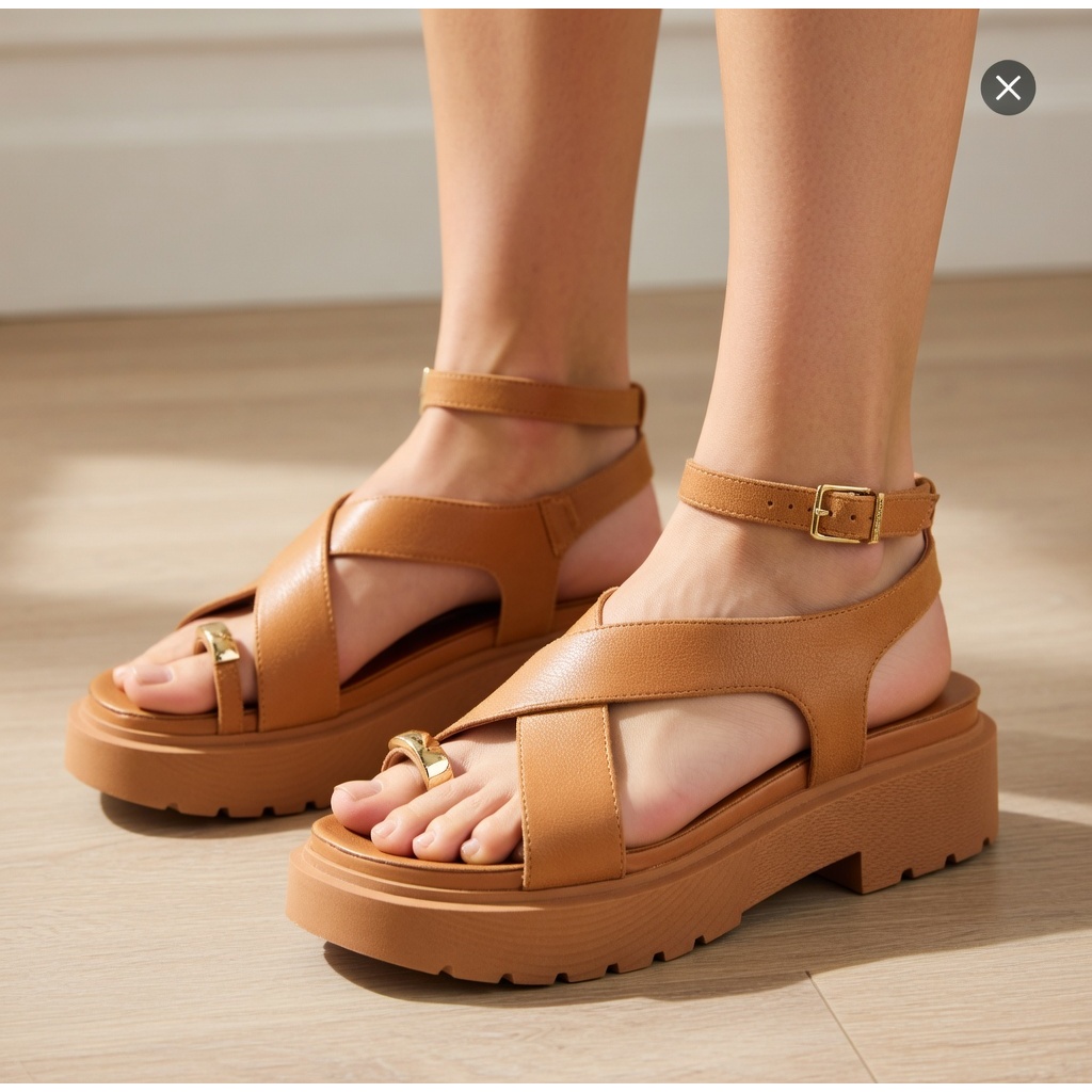 Sandália Papete Vizzano Flatform Feminina Tratorada Conforto