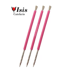 Isis Cutelaria Kit 3 Espátulas Cutícula Mista Aço Inox Manicure