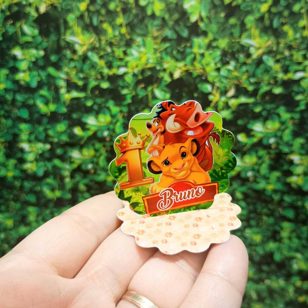 Aplique 3D Rei Leão Personalizada CAIXINHA ACRILICA 5X5 OU LATINHA Festa Lembrancinha