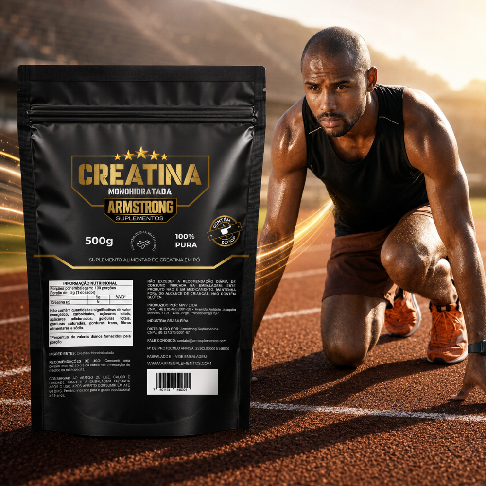 Creatina Monohidratada 500g 100% Pura Importada Armstrong Suplemento
