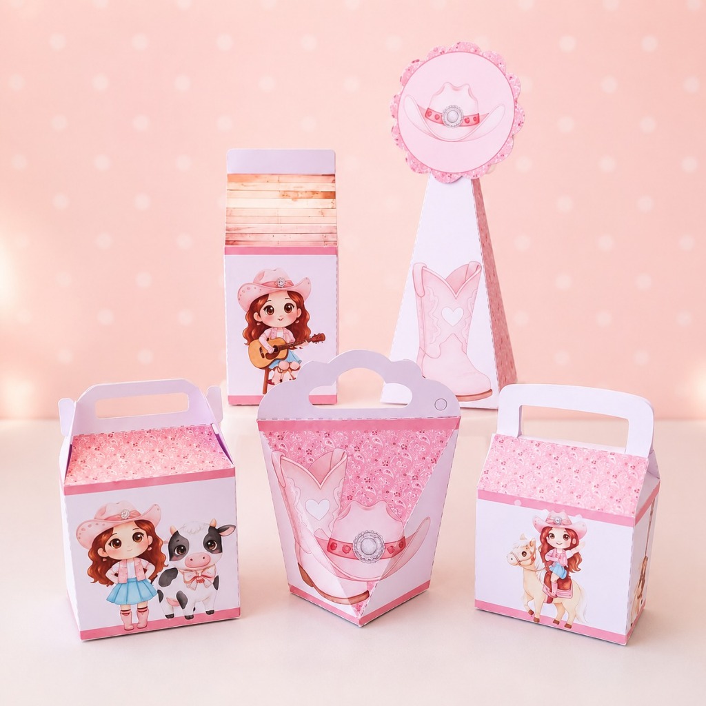 Kit festa tema Boiadeira Caixinha Personalizada lembrancinha aniversário Boiadeira