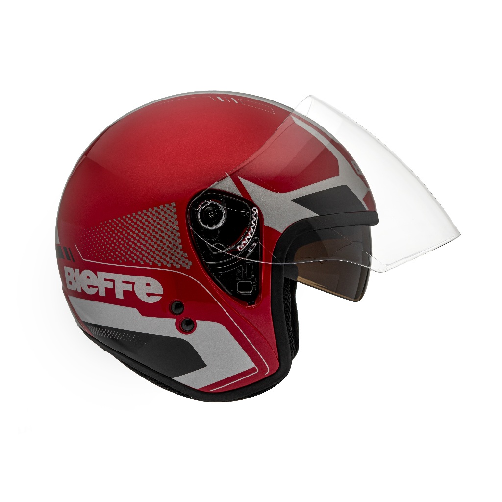 Capacete Moto Aberto Marca Bieffe - Allegro Extent Vermelho Brilho c/ Prata