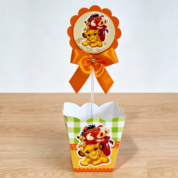 Centro de Mesa Cachepot 5 a 20 Unid. Lembrancinha Rei Leão Personalizado Aniversário  | Envio Rápido