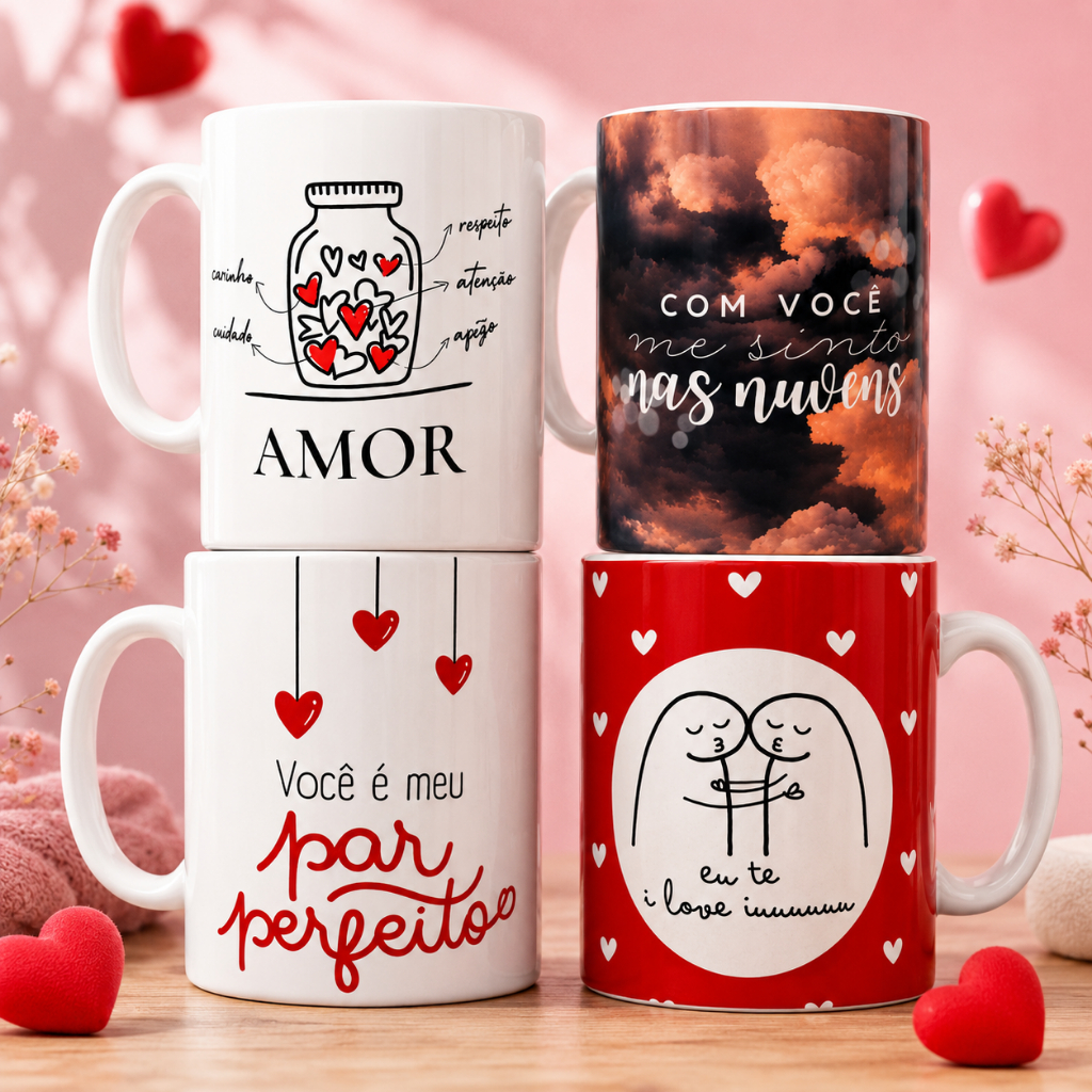 Caneca Porcelana Canecas Românticas diferentes Porcelana Xícara Caneca de Café  Presente Surpresa - DIA DOS NAMORADOS|