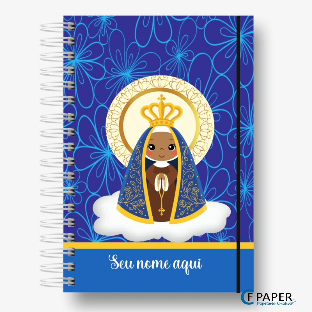 CADERNO DEVOCIONAL NOSSA SENHORA APARECIDA A4 PERSONALIZADO TAMANHO  19X27cm CAPA COM SEU NOME