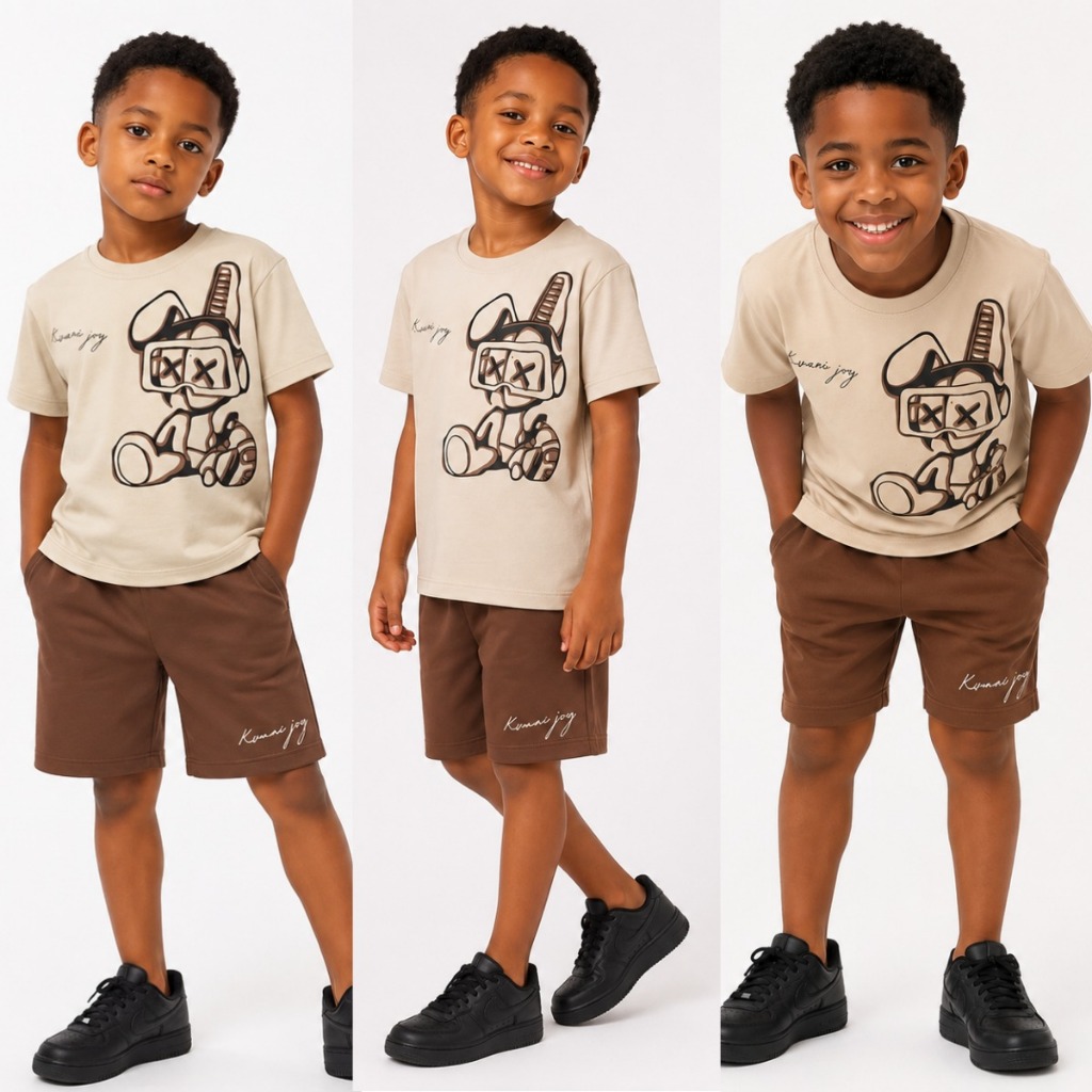 Moda Infantil Masculina – Bermuda + Camiseta Fresquinha e Moderna 2 a 12 Anos - Conjunto para meninos - Kit com 02 peças