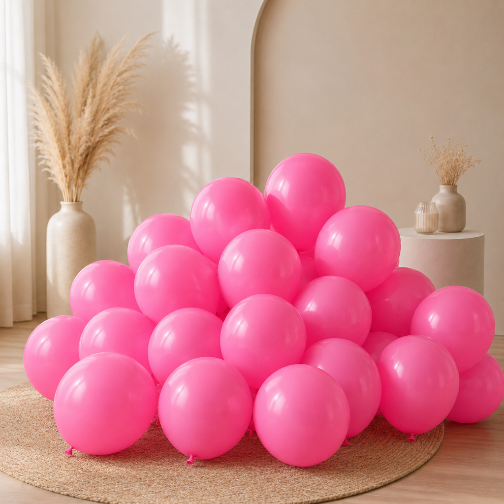 Balões São Roque Bexigas Rosa Chiclete C/50 Unidades