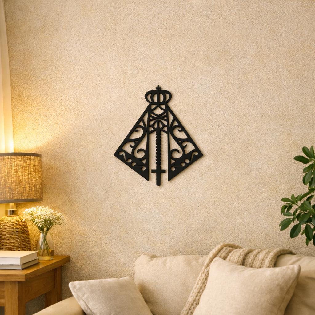 Imagem Religiosa Nossa Senhora Aparecida em MDF 3mm | Decoração Sacra Pintada à Mão