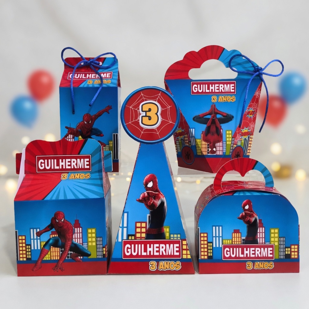 Kit Caixas Homem Aranha Personalizadas /Lembrancinha /Aniversário