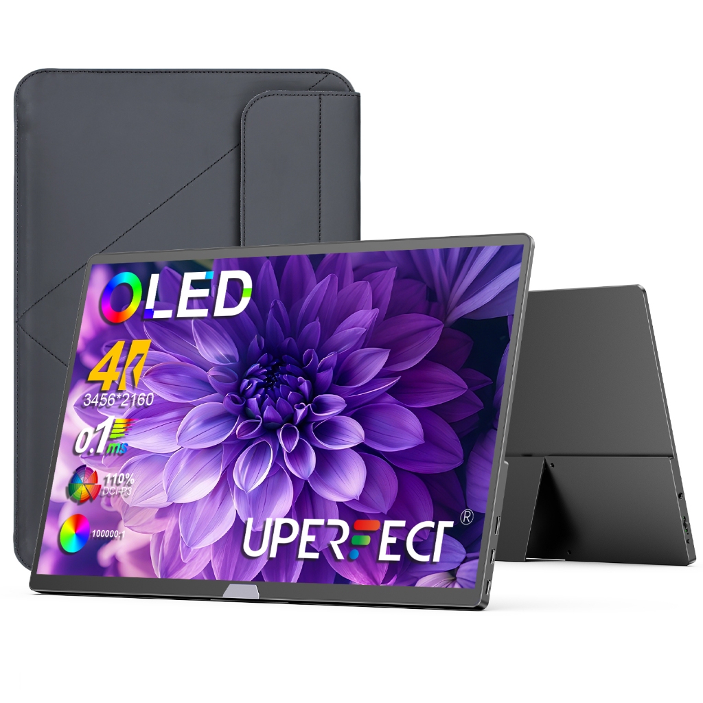 UPERFECT OLED Monitor Portátil 15.6 Polegadas 4K 0.1ms 100000:1 60HZ 110%DCI-P3 