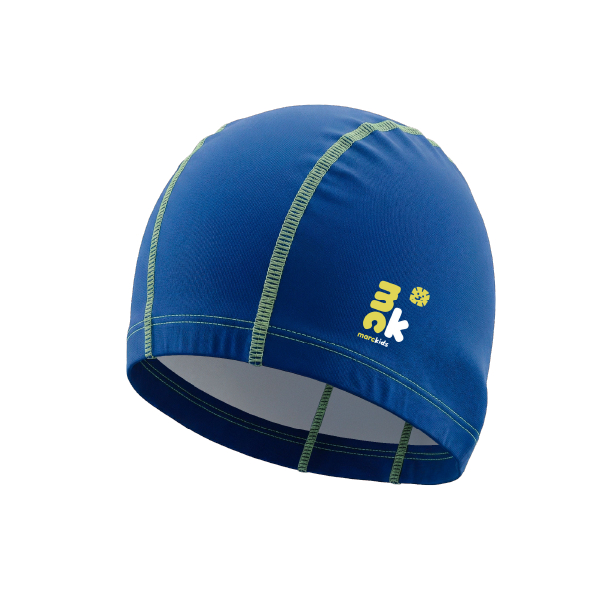 TOUCA DE NATAÇÃO INFANTIL EM TECIDO UV 50 P AZUL 50-54cm circunf.