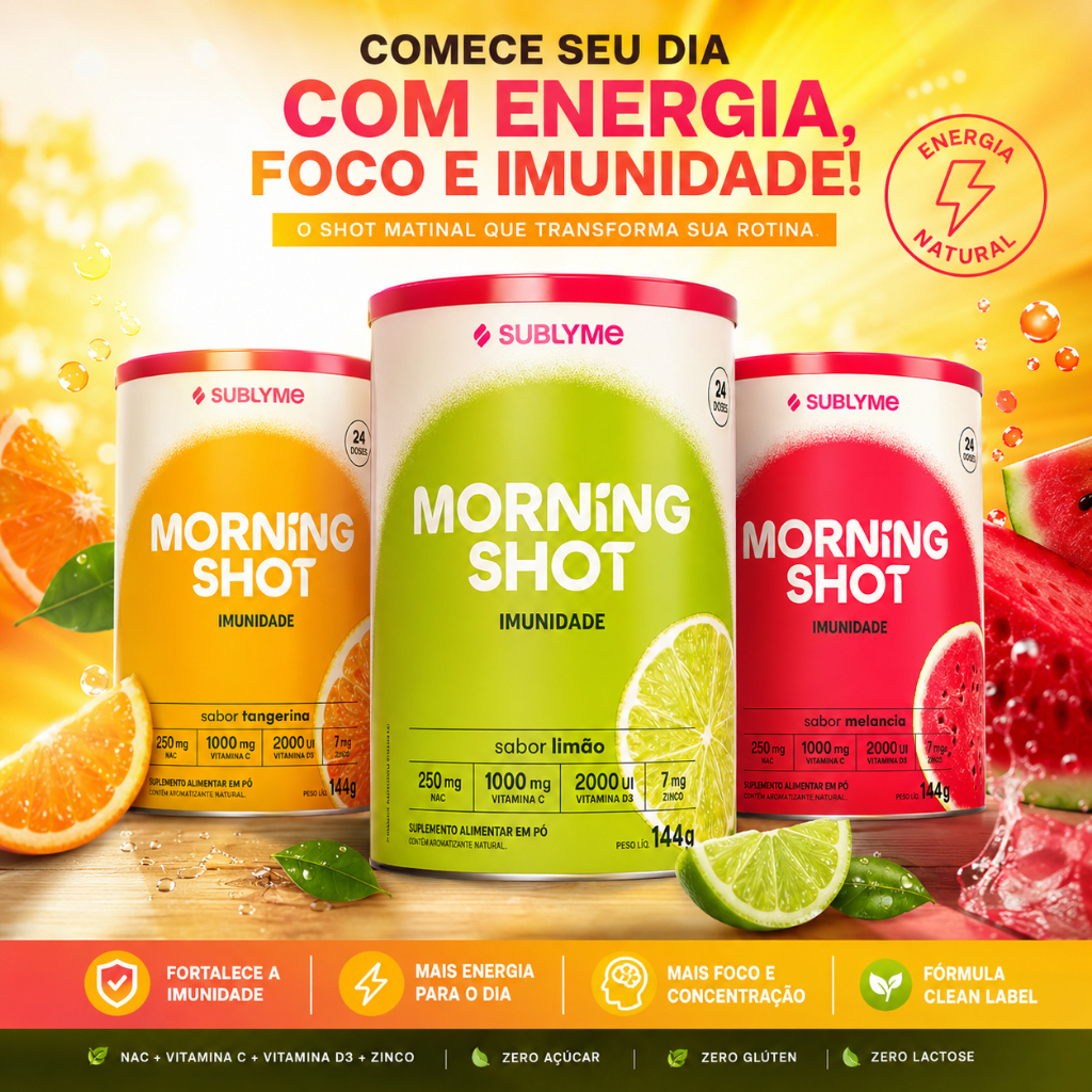 Morning Shot Sublyme 144g Morning Shot Sublyme 144g Suporte Imunidade Energia Todos Sabores