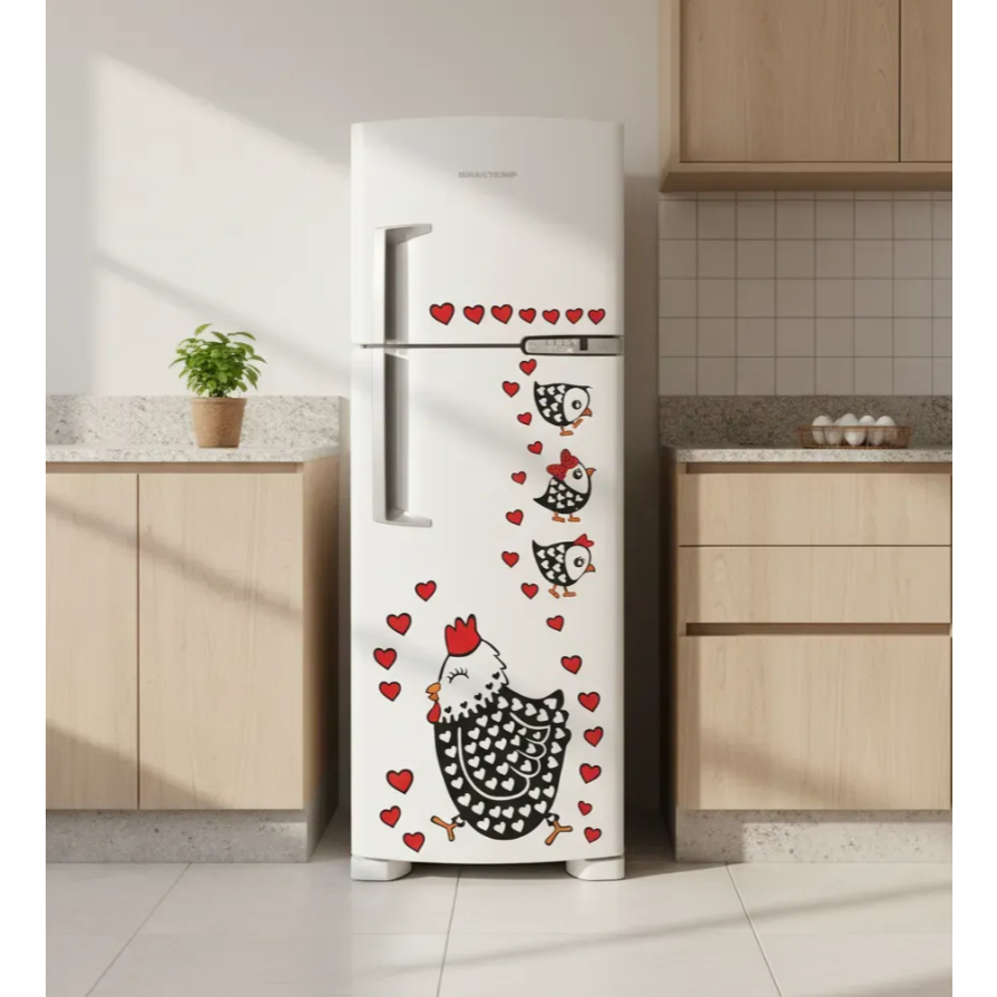 Adesivo para geladeira parede armário vidro quarto infantil box banheiro galinha pintadinha carijó