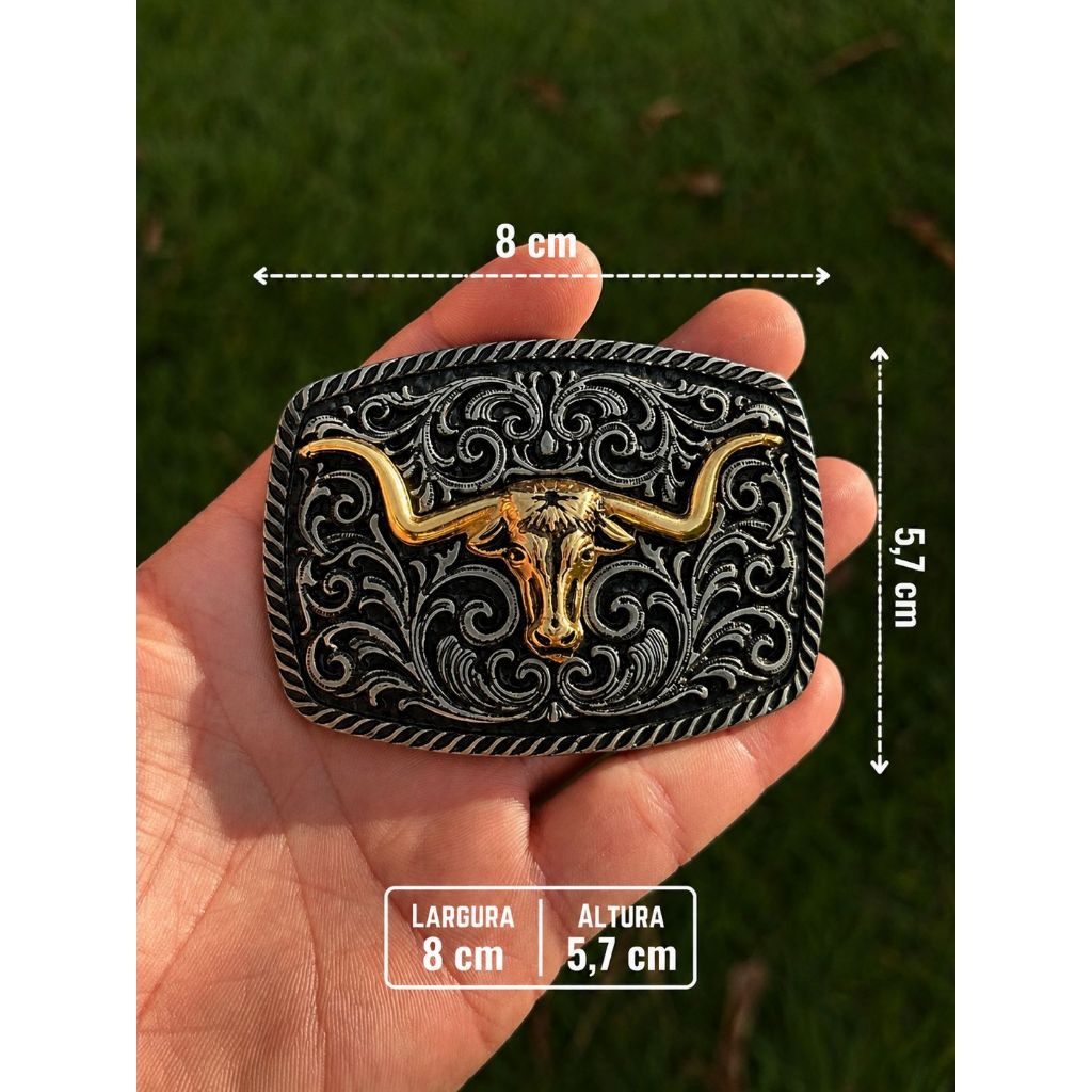 FIVELA COUNTRY WESTERN BOHO RODEIO BOI CHIFRE GRANDE DOURADO UNISEX RODEIO