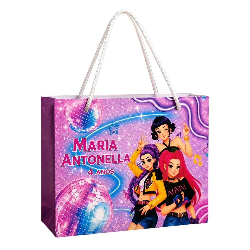 Sacolinha personalizada - guerreiras do kpop - aniversário - lembrancinhas - envio rápido - fazemos qualquer tema
