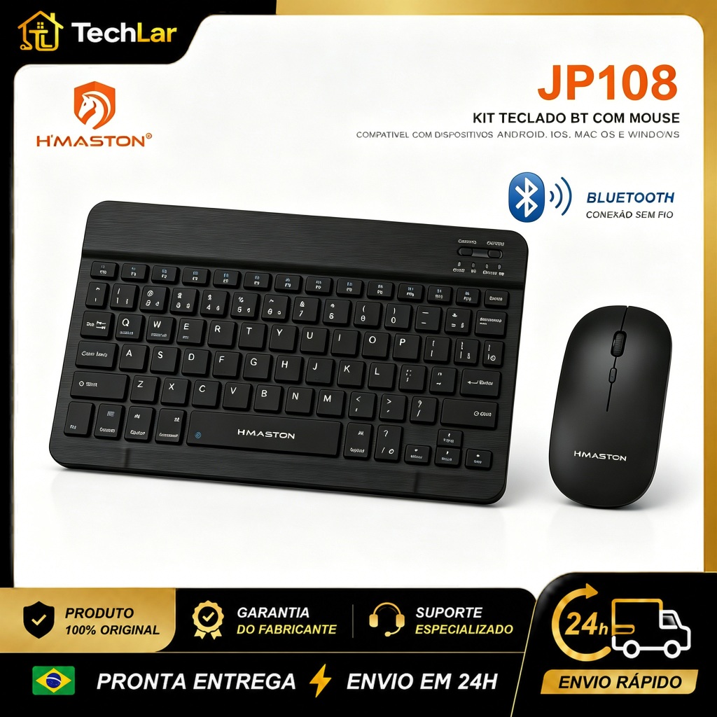 Kit Teclado e Mouse Bluetooth sem Fio Ultrafino Recarregável Silencioso para Notebook PC Celular