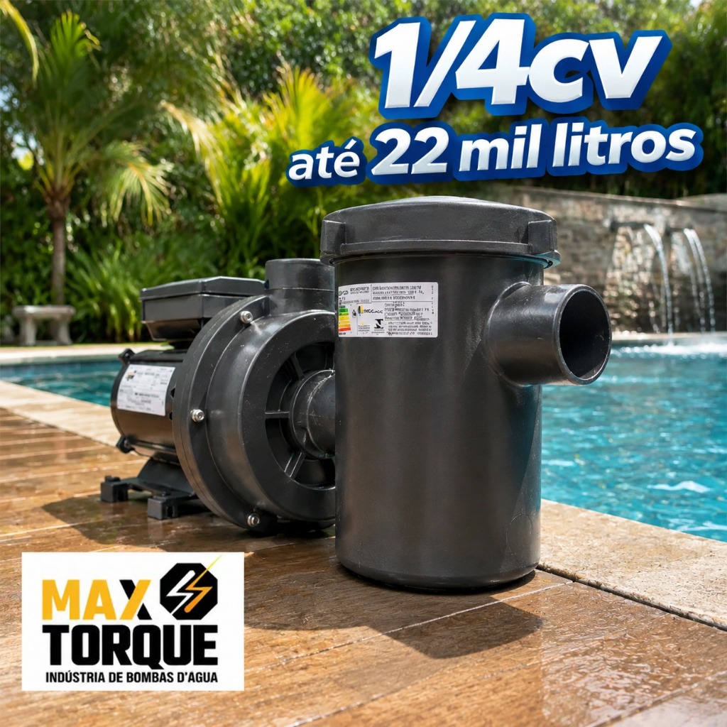 Motobomba Bomba Para Piscina 1/4hp 127v 220v Mono Maxtorque Silenciosa