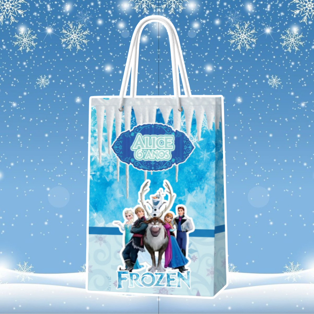 Sacolinha (M) | Sacola Frozen | Personalizada |Lembrancinha de Aniversário | PEGUE E MONTE