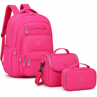 Kit Mochila Bolsa Escolar Grande Reforçada + Lancheira Térmica + Estojo Box Jumbo Menina Menino Infantil Juvenil Unissex