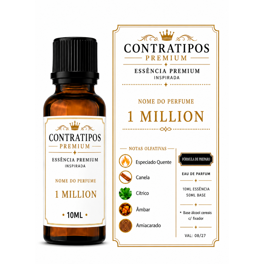 ESSÊNCIA MASCULINA TIPO MILIONARIO AMADEIRADO ESPECIADO CONCENTRADA PREMIUM