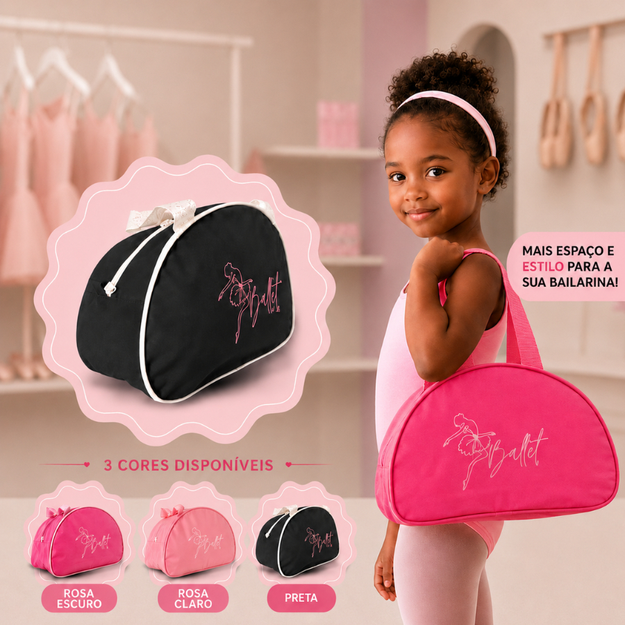 Bolsa Infantil Porta acessórios para Ballet, Jazz dança, Sport Multiuso