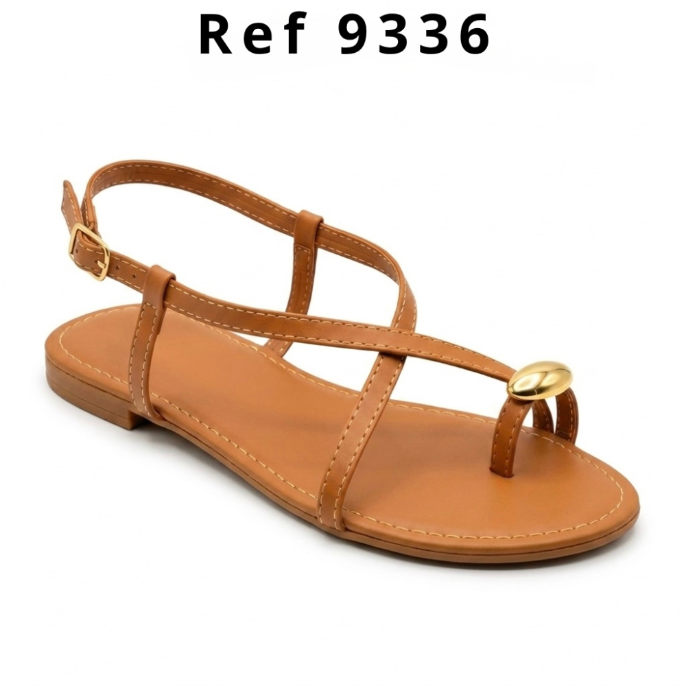 Rasteirinha Feminina Chic Tiras Cruzadas Ideal Para Passeio Praia E Noite Calçado Leve Confortável Pop 9336