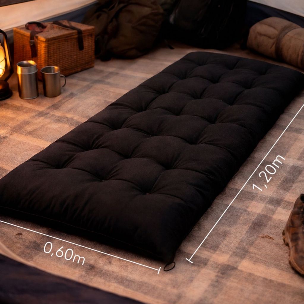 Colchonete Camping 120x60cm  Espreguiçadeira Solteiro para Acampamento Confortável