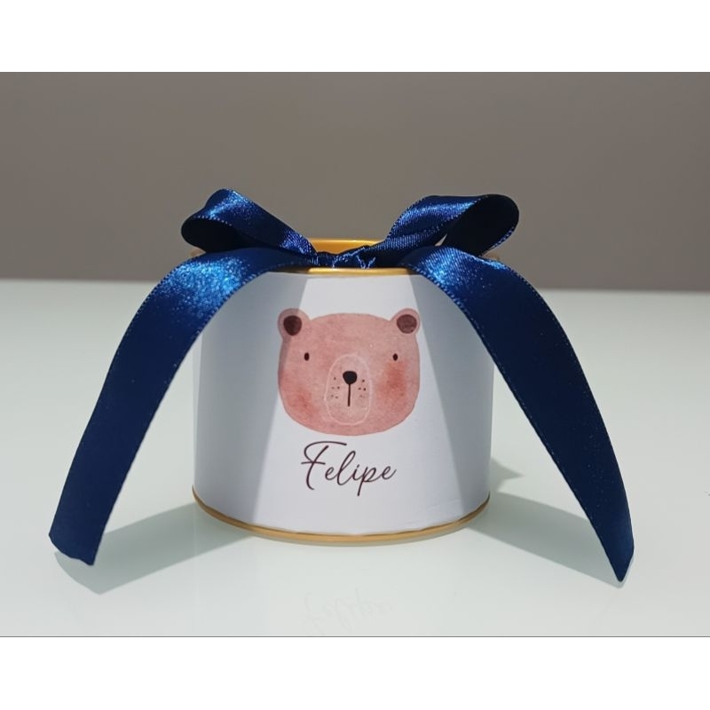 Kit Tubolata Personalizada 5x6 | Lembrancinha Maternidade Urso Minimalista - Chá de Bebê | Diversos Temas