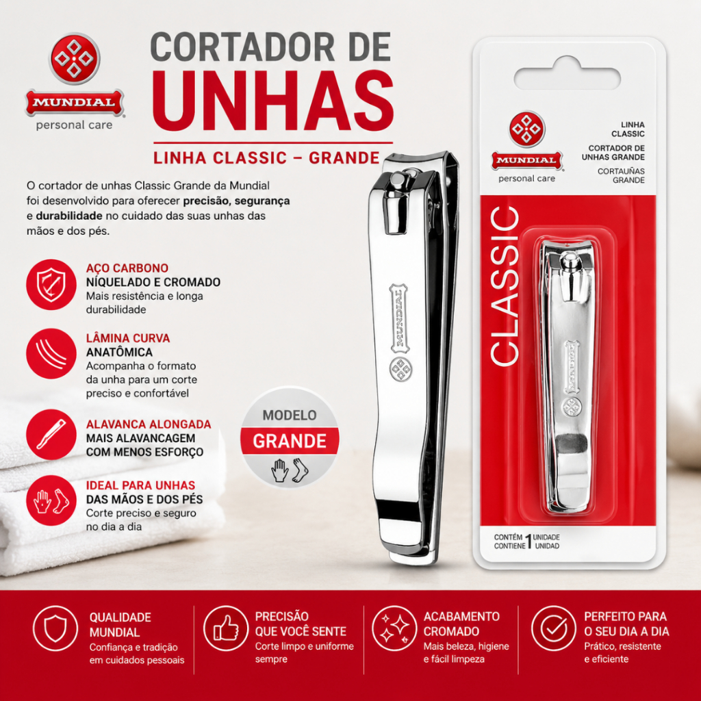 Cortador De Unha Mundial Grande Aço Forjado 121cd