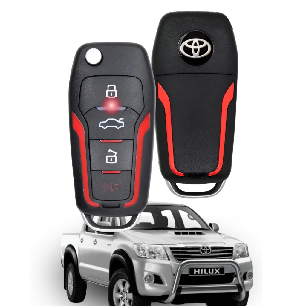 Chave Canivete Hilux Turbo Sr Srv Alarme Original 2006-2014 completa placa e chip pronta para codificar
