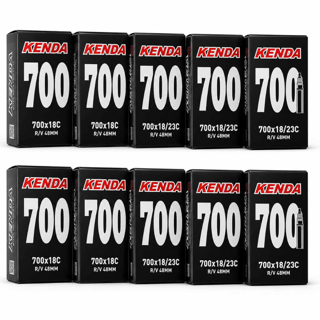 KIT 10 CÂMARAS DE AR KENDA 700X18/23C VÁLVULA PRESTA 48MM REMOVÍVEL