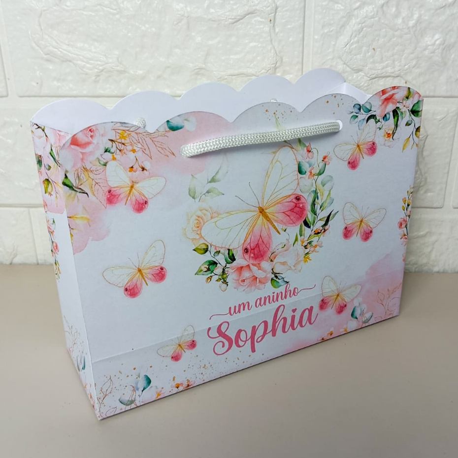 Sacolinha Surpresa Borboletas Personalizada - PEGUE E MONTE | Lembrancinhas | Festa | Aniversário