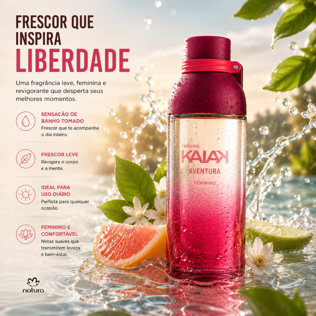 Perfume Kaiak Aventura Feminino Natura Desodorante Colônia Original 100ml