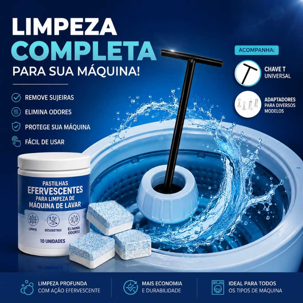 Chave T 10mm Pastilha  Chave Longa Agitador Lavadora Máquina de Lavar Brastemp Electrolux Universal Limpeza