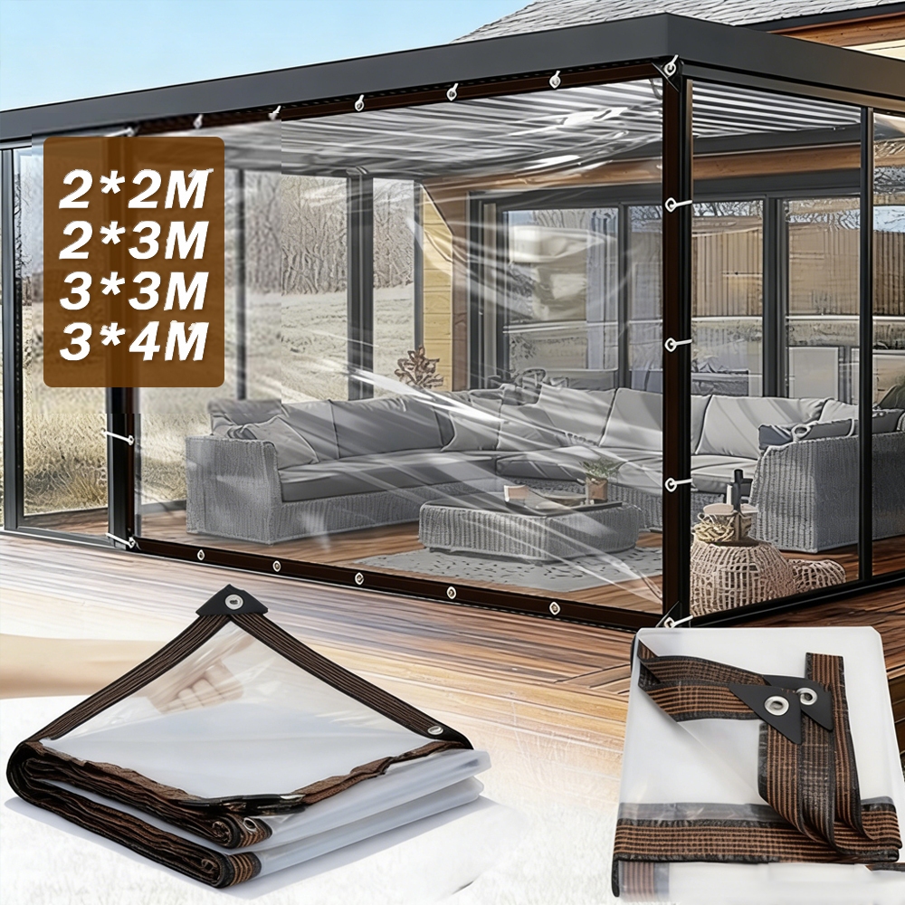 🇵🇹 Lona Transparente de PVC Reforçada Impermeável Multifuncional para Varandas Garagens Janelas e Portas