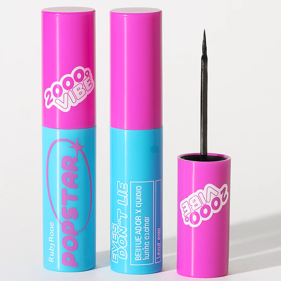 Delineador Líquido Ruby Rose Eyes Don't Lie Popstar Preto Intenso À Prova D'Água HBE2101