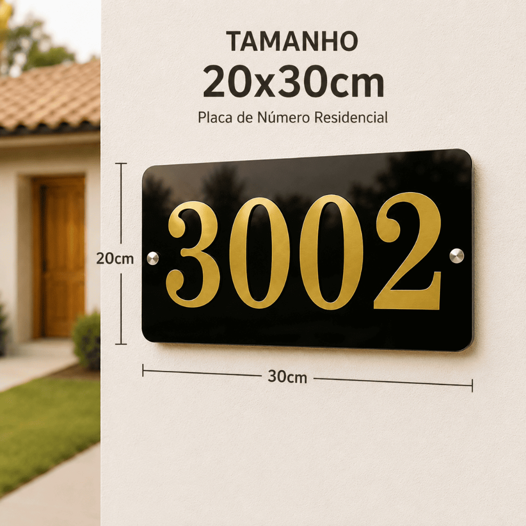 Placa de Endereço Residencial Personalizado para Casa, Condomínio Fachada Luxo
