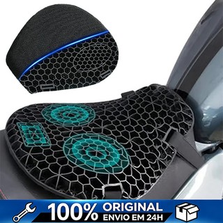 Almofada De Assento De Gel Para Motocicleta Absorção De Choque E Respirável Confortável