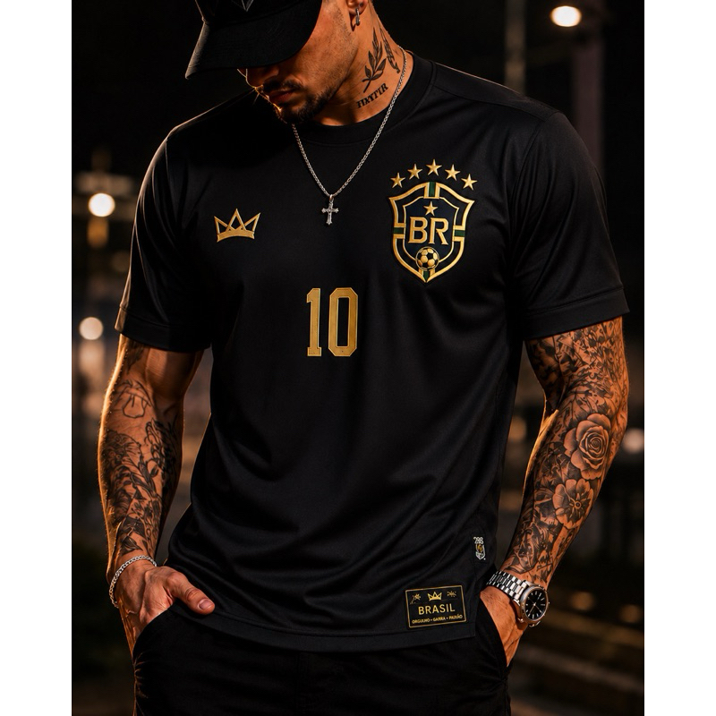 Camisa Masculina do Brasil, Camiseta personalizada do Brasil preto