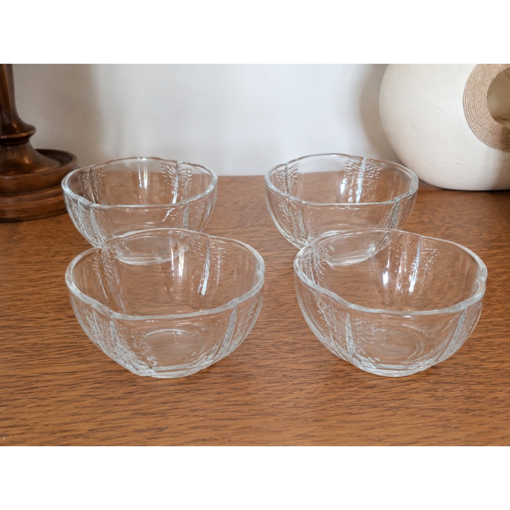 Conjunto 4 Bowls de Vidro Butterfly 11cm Wolff Tigela para Sobremesa Petiscos Saladas Transparente