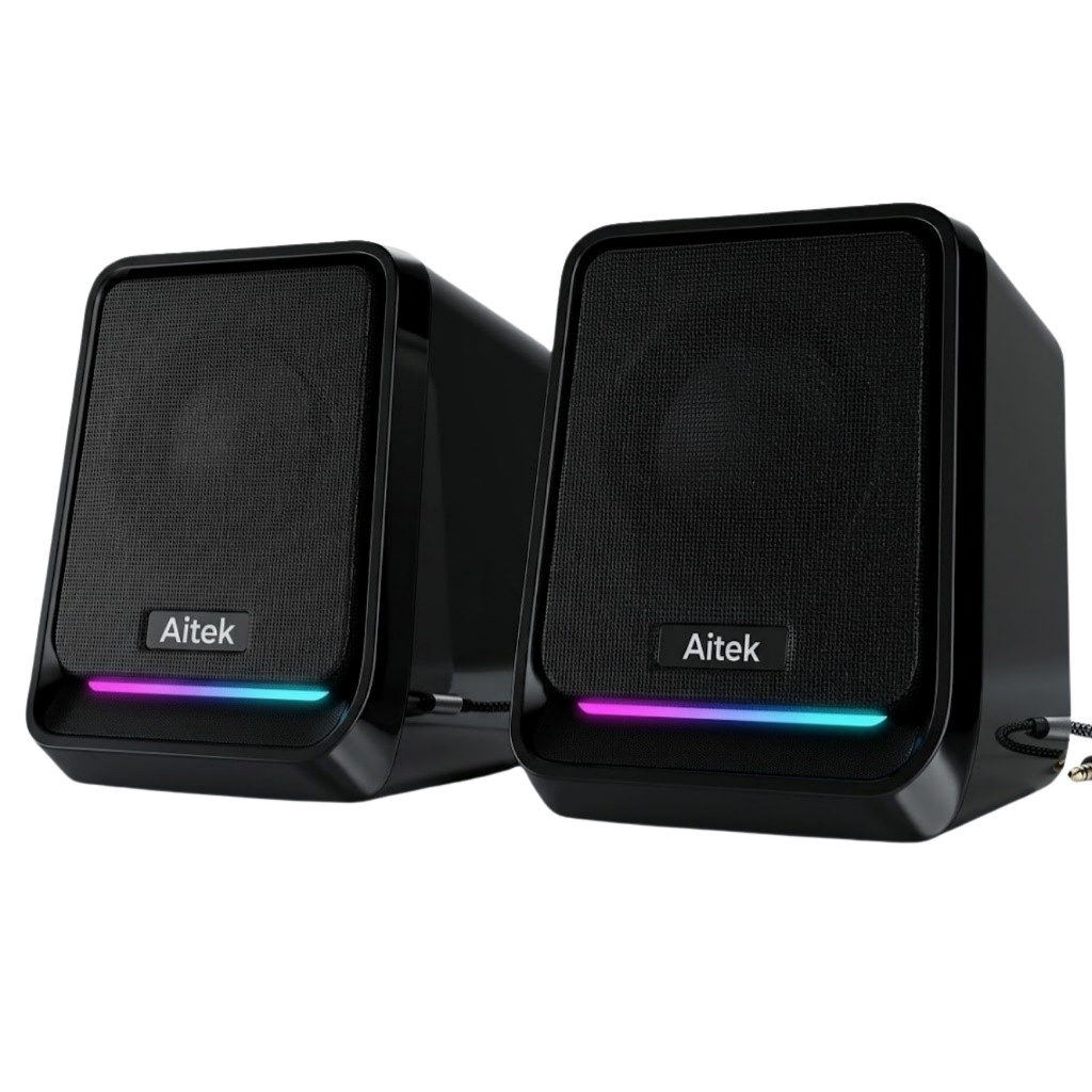 Mini Caixa de Som Gamer RGB Potente 10W para PC Notebook Computador P2