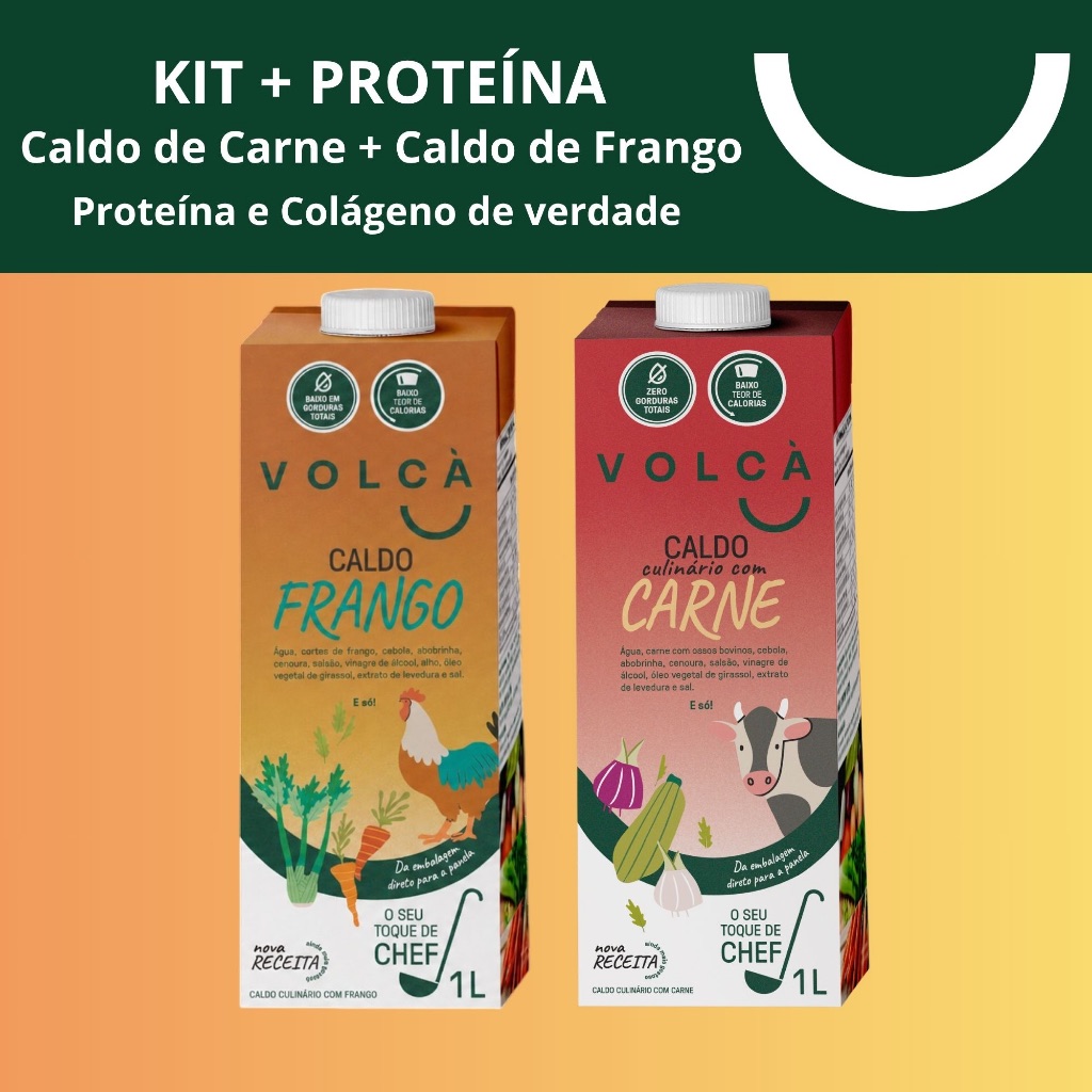 KIT + PROTEÍNA - CALDOS VOLCÀ CARNE E FRANGO